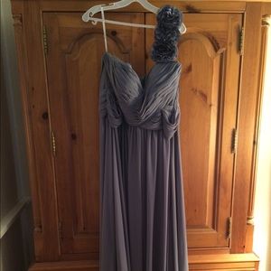 Grey plus size bridesmaid dress